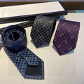 Gucci Style Men's Geometric Monogram Silk Tie
