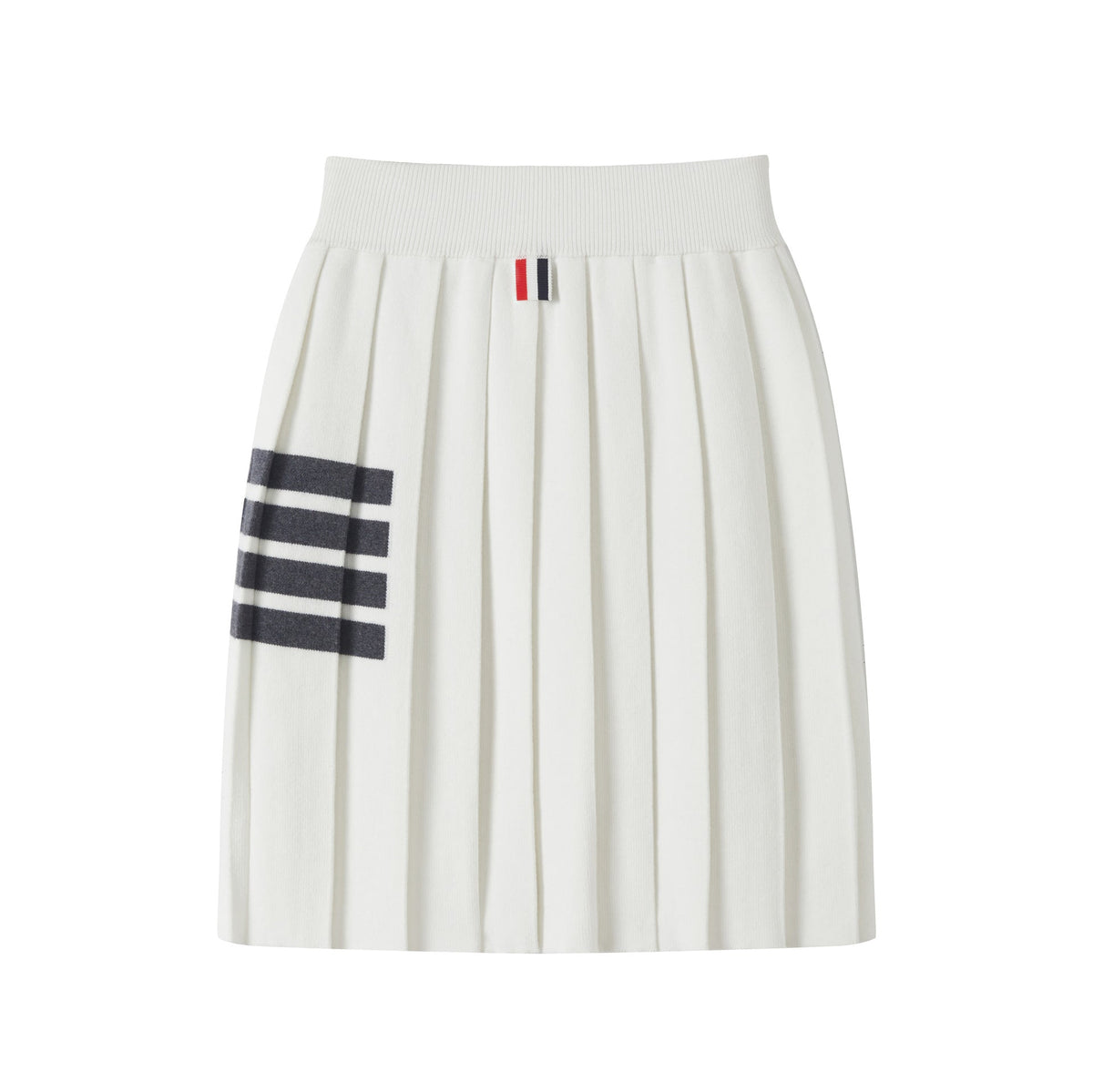 Women's 4-Bar Knitted Pleated Midi Skirt | Thom Browne