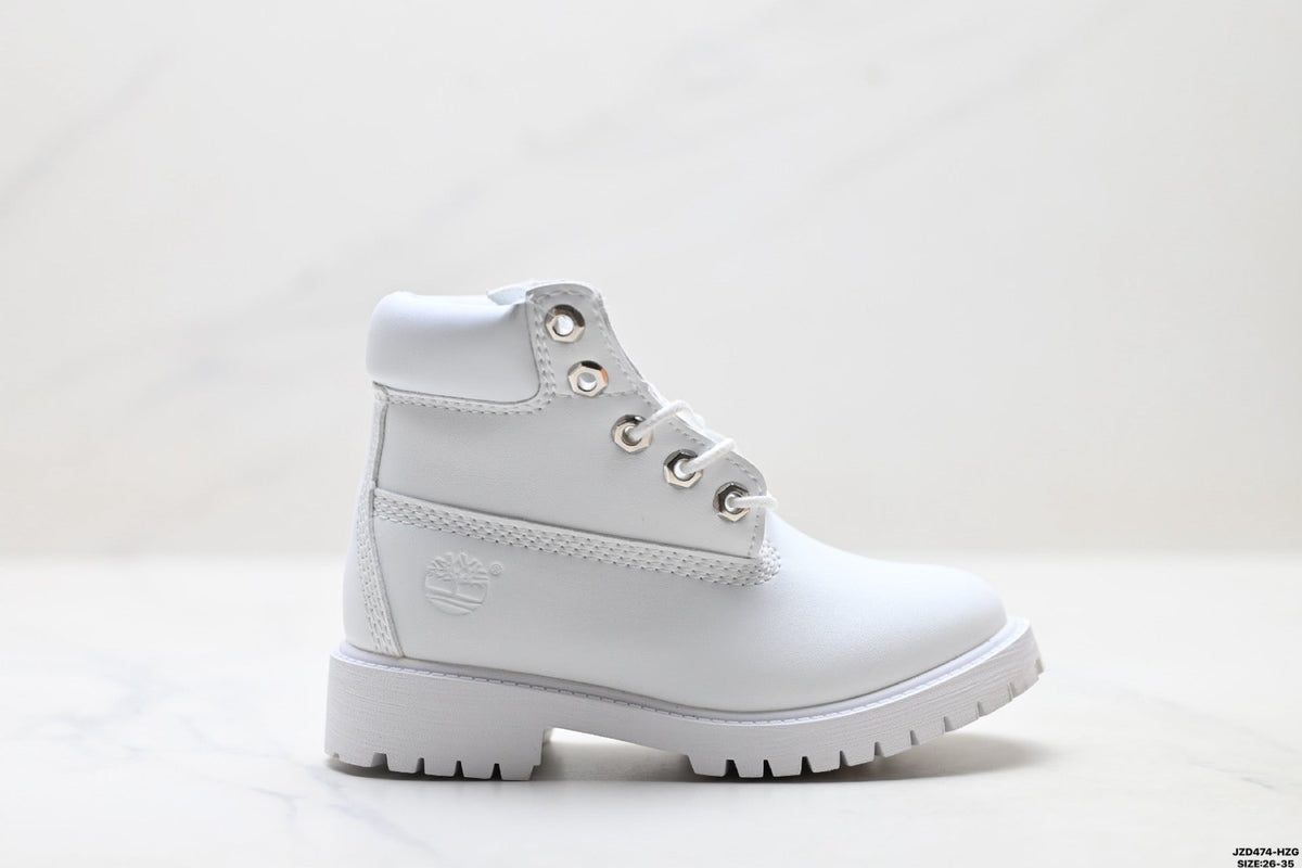Timberland White Kids Premium Leather Boot