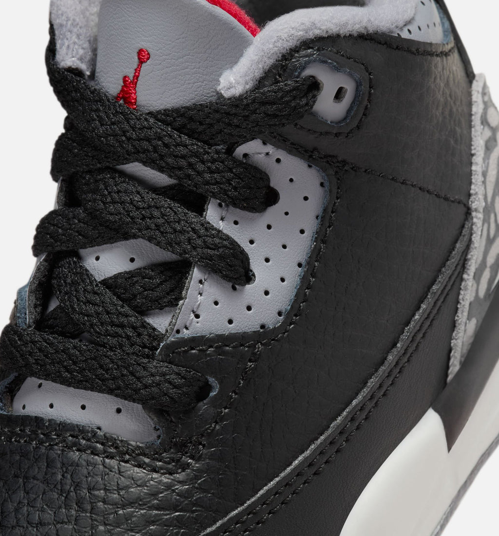 Air Jordan 3 Retro Black Cement Infant & Toddler Lifestyle Shoe - Black/Fire Red/Cement Grey/Summit White