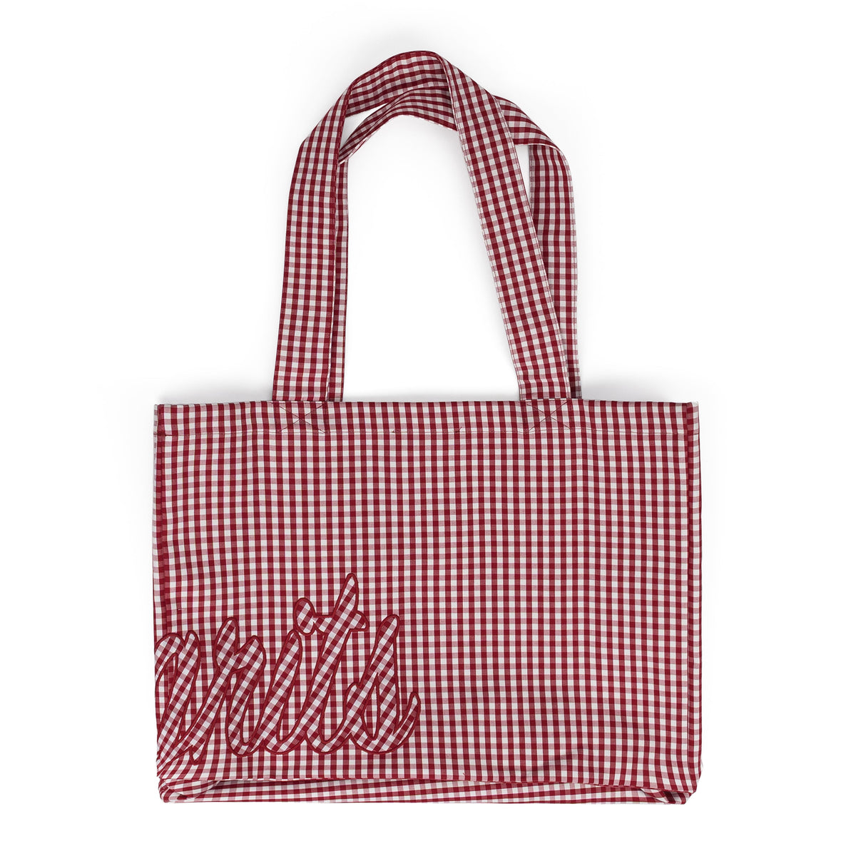 Red / White Kiss My Grits Gingham Tote Bag