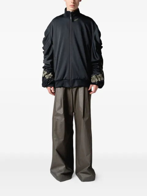 Yoshiokubo ruched-sleeves zip-up jacket