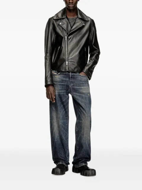 Diesel L-Eo-Wrd leather jacket