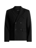 Manière De Voir Didier in black double-breasted tailored suit jacket