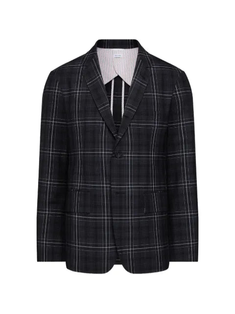 Thom Browne windowpane plaid cool wool unconstructed sport coat