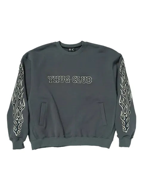 THUG CLUB Leather Flame sweatshirt