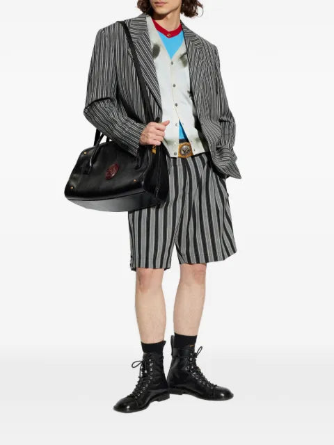 Versace striped-pattern single-breasted blazer