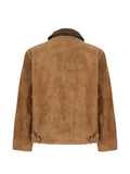 FOUND western-yoke zip-up suede jacket