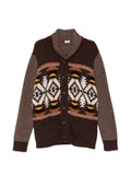 Fay geometric-pattern shawl-collar cardigan
