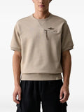 Aeronautica Militare short-sleeve zip-pocket sweatshirt