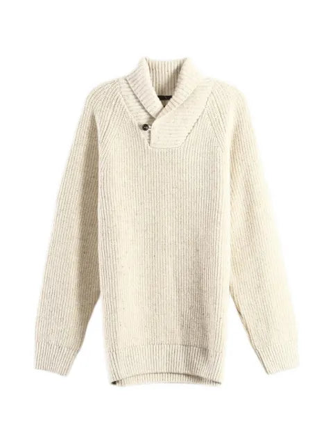 Barbour Fleck ribbed shawl-collar sweater