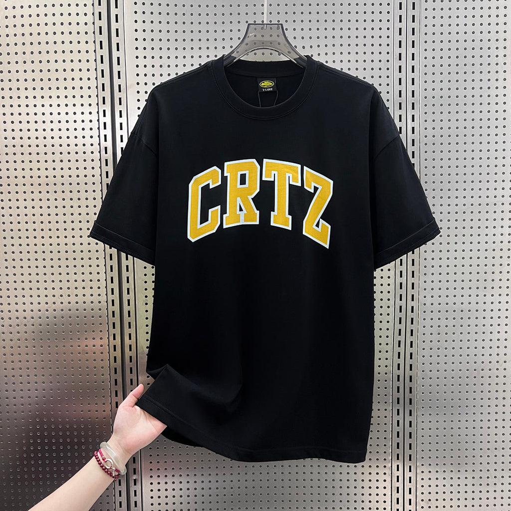 Corteiz CRTZ Arch Logo Oversized Tee – Black/Yellow
