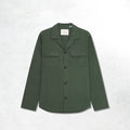 Les Deux Check Seersucker Overshirt: Pine Green