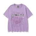 Sp5der "sp5der!" Spider Web & Star Graphic Light Purple Short Sleeve T-Shirt