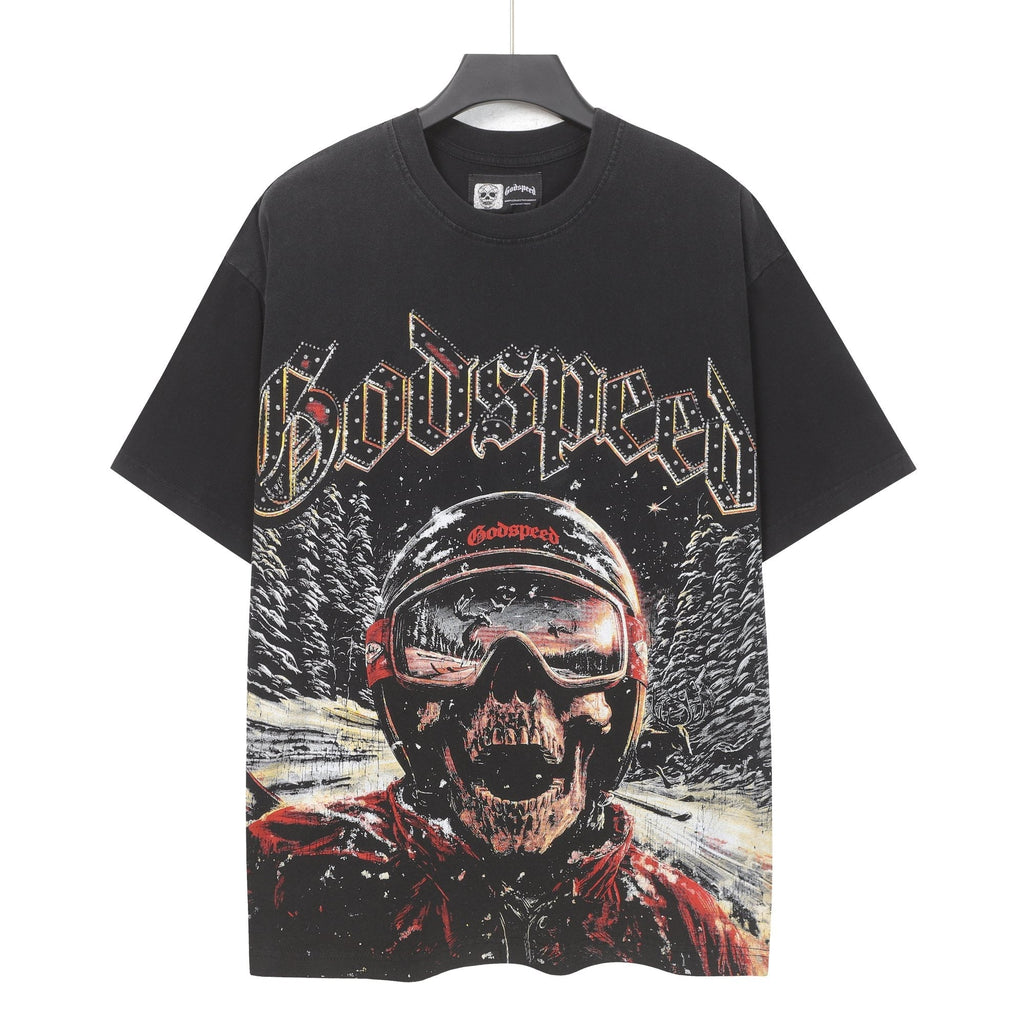 Godspeed Skull Skier Graphic Short-Sleeve T-Shirt