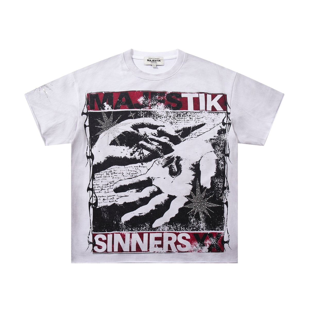 MAJESTIK Rhinestone Graphic Short-Sleeve T-Shirt