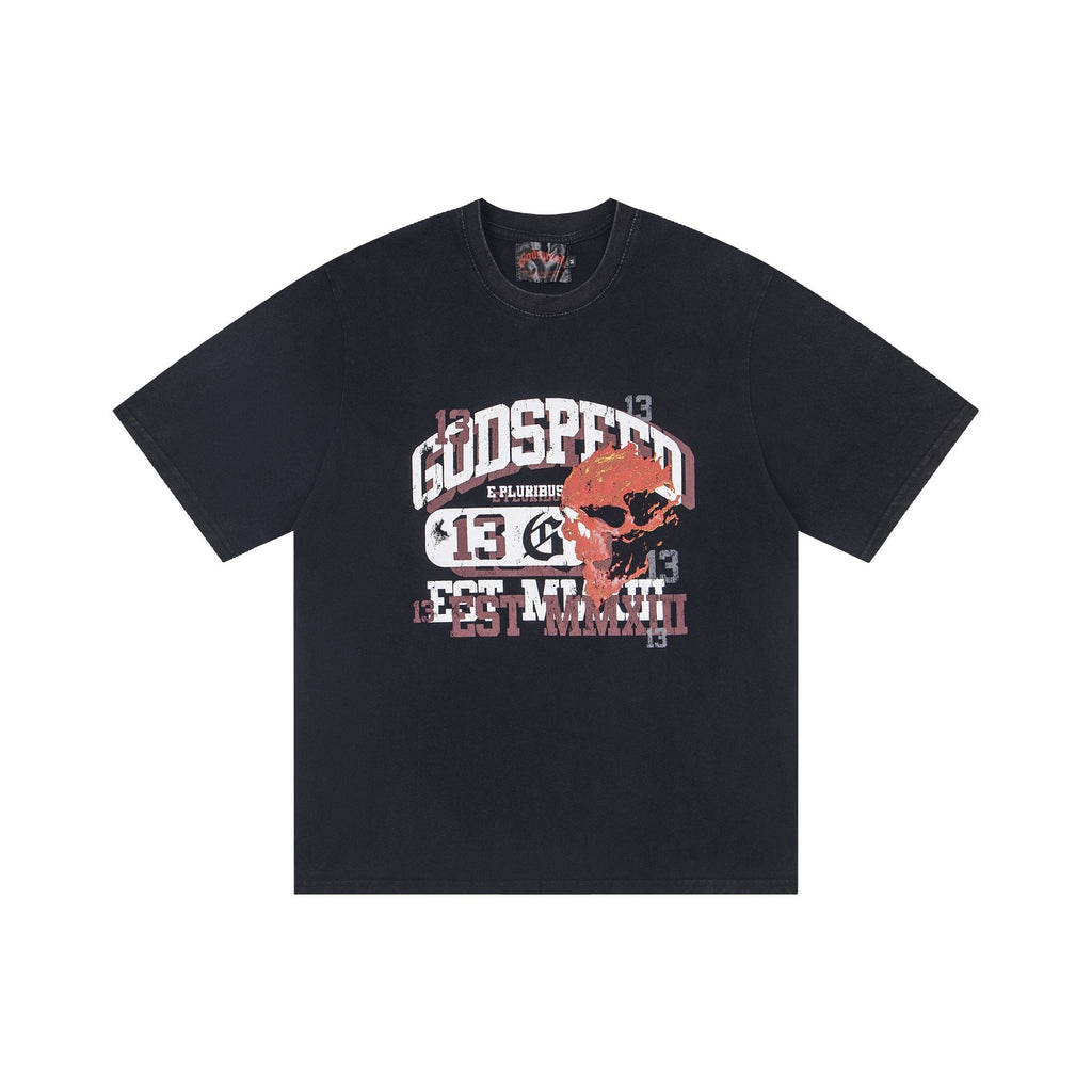 Godspeed Skull & 13 Graphic Short-Sleeve T-Shirt
