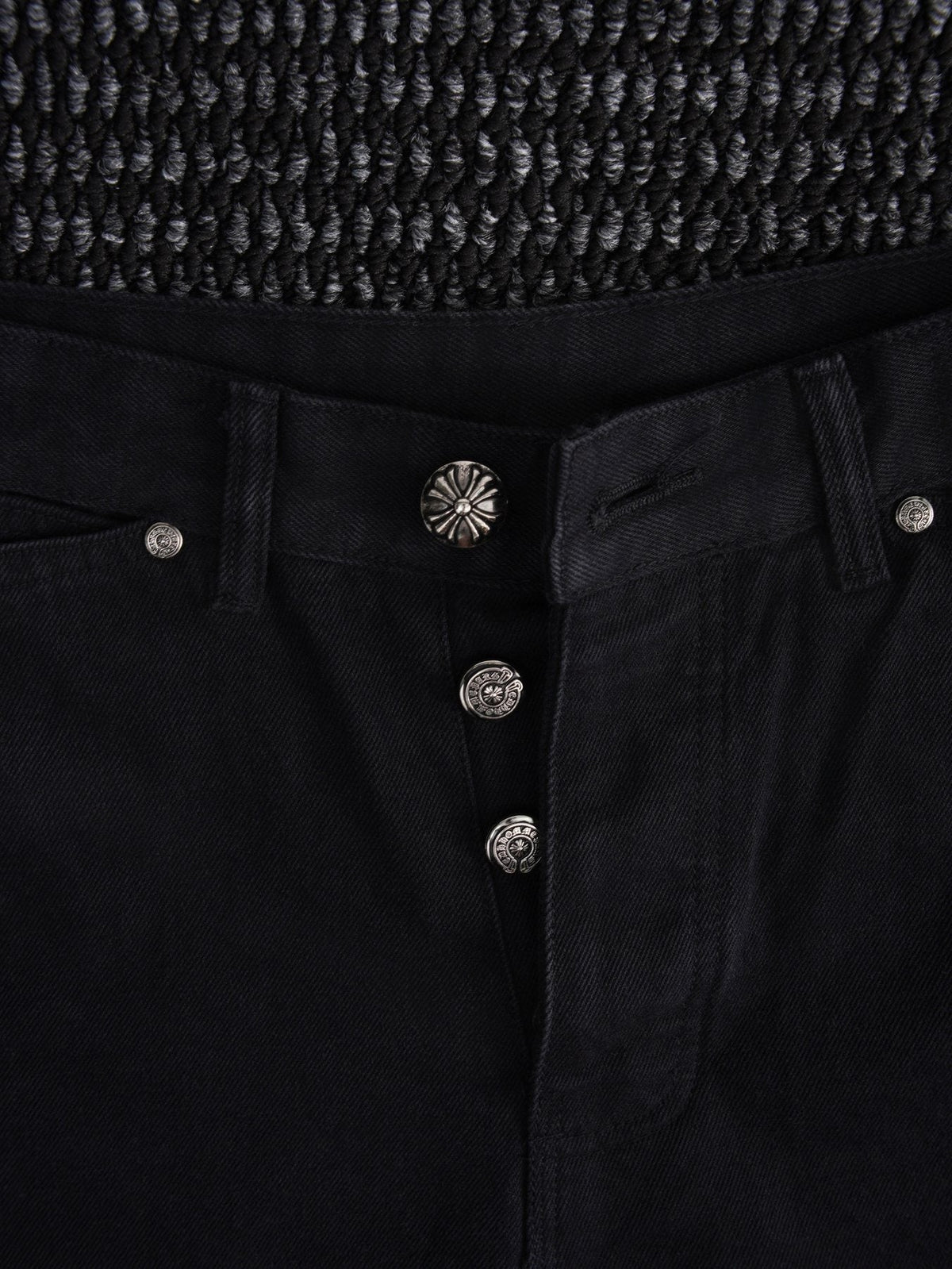 Chrome Hearts Orange Cross Patch Denim-Style Shorts