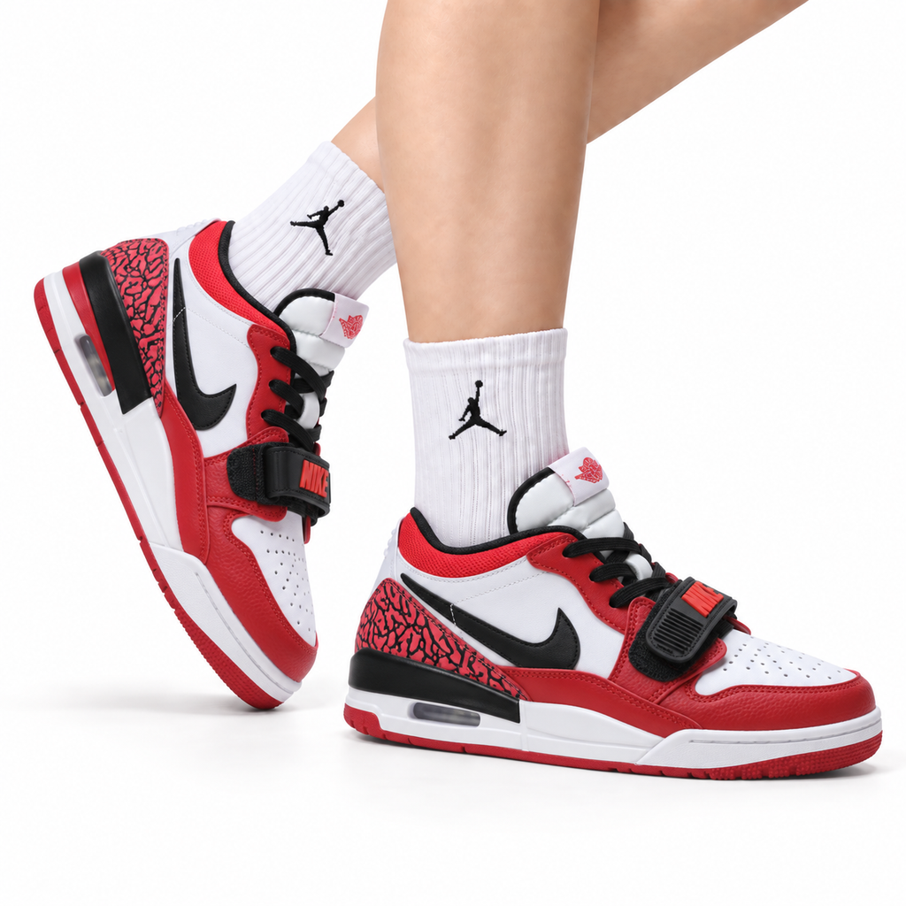 Jordan Legacy 312 Low White University Red Black Sneakers