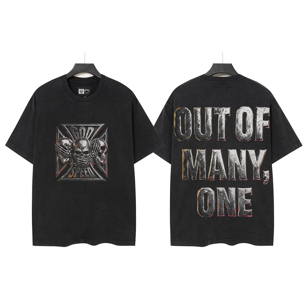 Godspeed Out of Many One Skull Graphic T-Shirt
