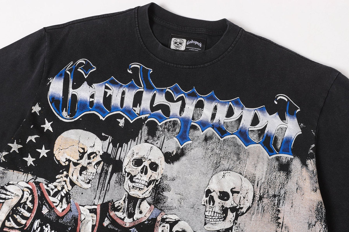 Godspeed Skeleton Basketball Number 14 T-Shirt