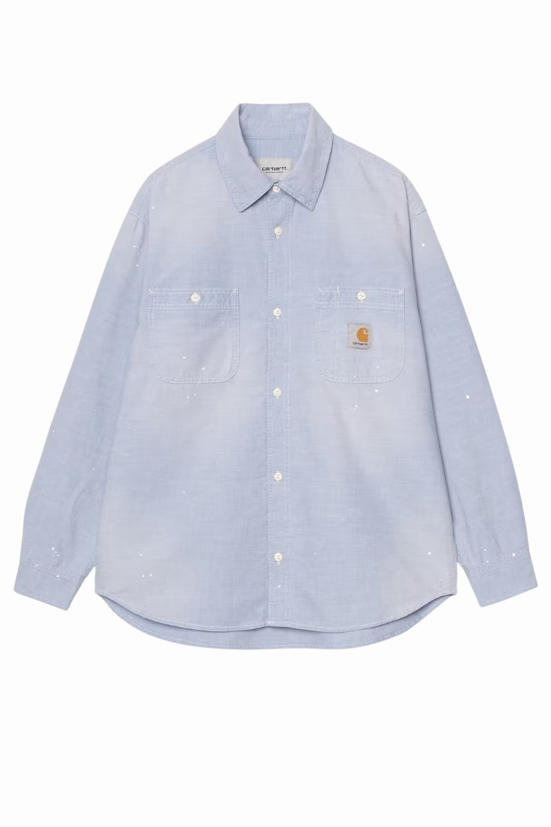 CARHARTT WIP PAINTER SHIRT L/S Blue Worn Used / Splatter