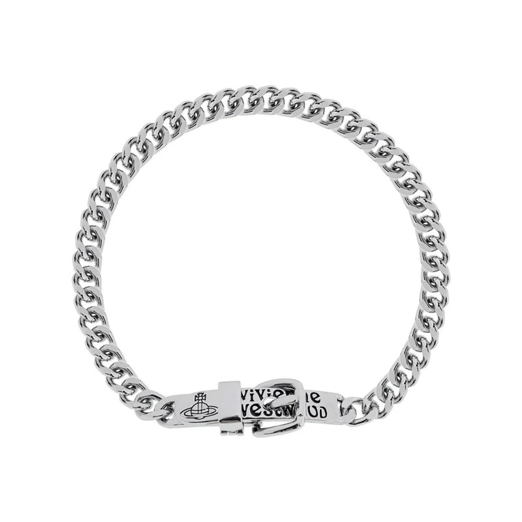 Vivienne Westwood Style Engraved Letter Cuban Chain Necklace
