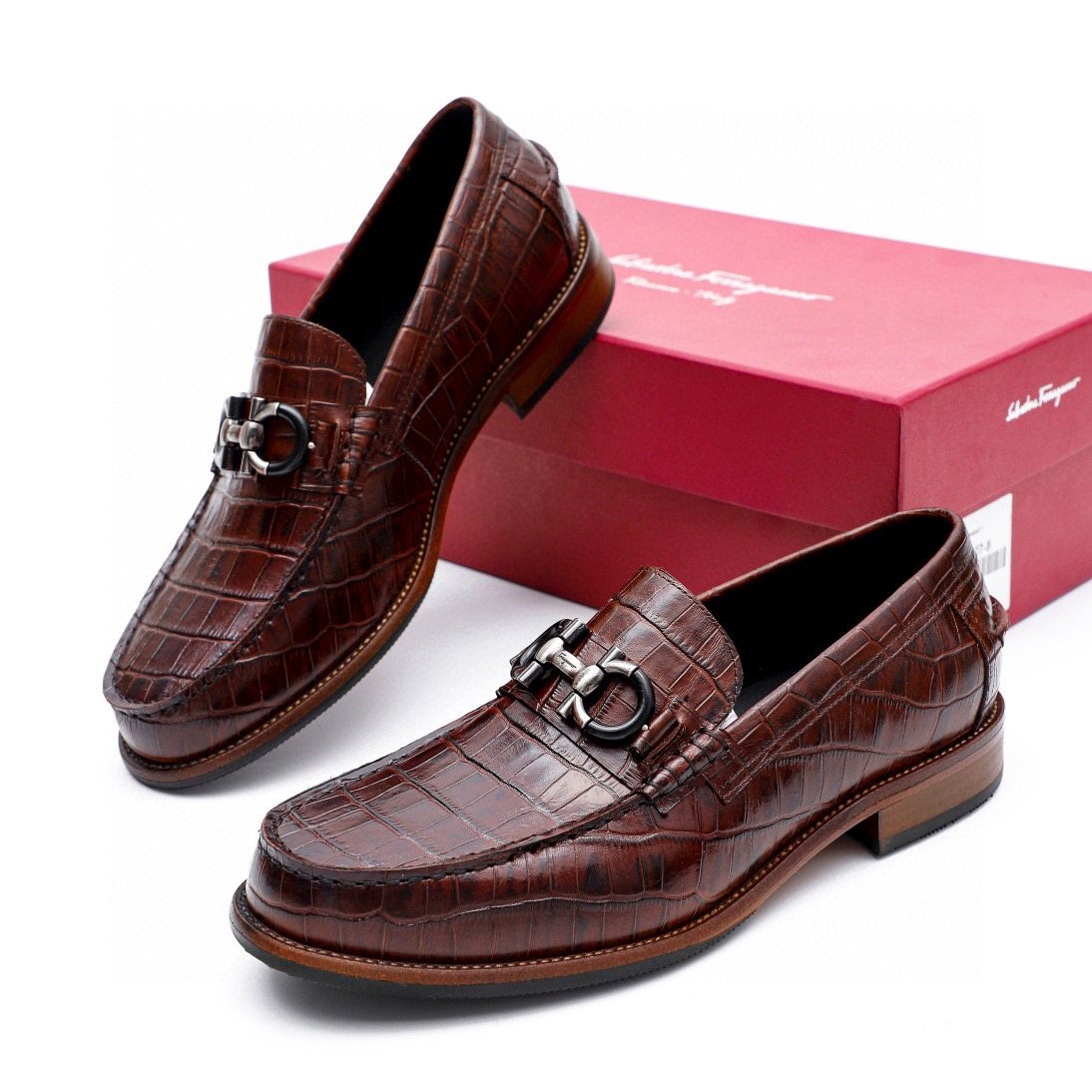 Salvatore Ferragamo Men's Dark Brown Bit Loafers