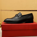 Ferragamo Black Metal Bit Loafers - Rounded Toe