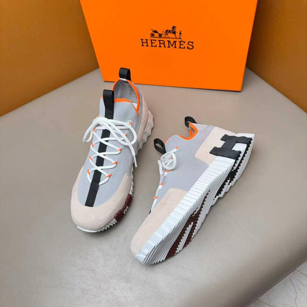 Hermès Layered Knit Sneakers