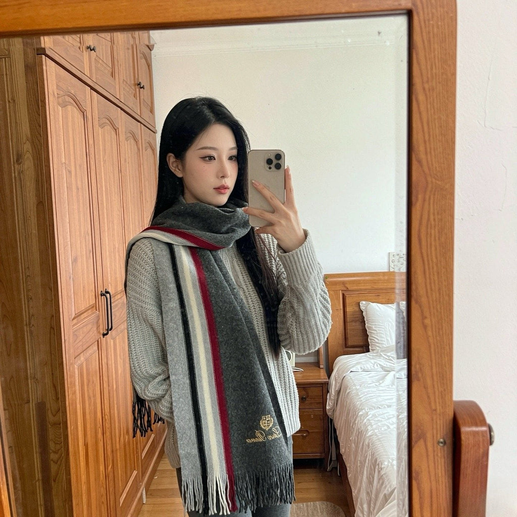Loro Piana Striped Fringed Scarf